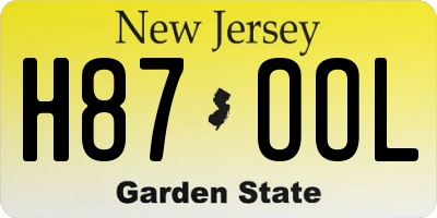 NJ license plate H87OOL