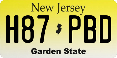 NJ license plate H87PBD