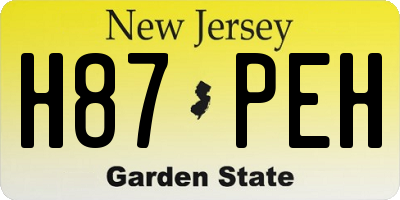 NJ license plate H87PEH
