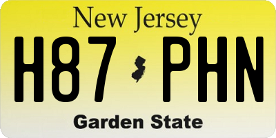 NJ license plate H87PHN