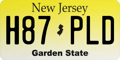 NJ license plate H87PLD