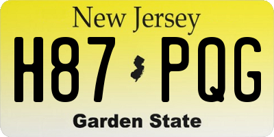 NJ license plate H87PQG