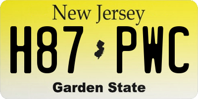 NJ license plate H87PWC