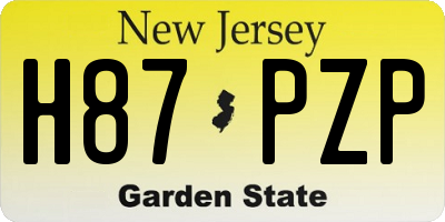 NJ license plate H87PZP