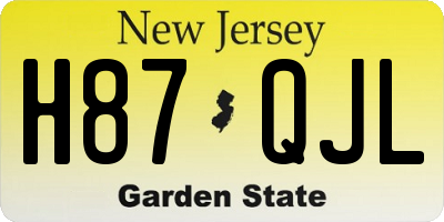 NJ license plate H87QJL