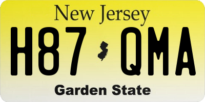 NJ license plate H87QMA