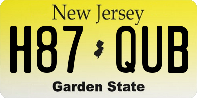NJ license plate H87QUB