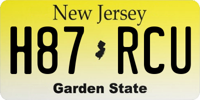 NJ license plate H87RCU