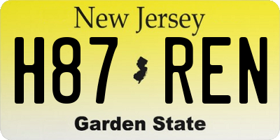 NJ license plate H87REN