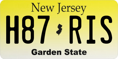 NJ license plate H87RIS