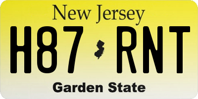 NJ license plate H87RNT