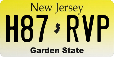 NJ license plate H87RVP