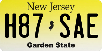 NJ license plate H87SAE