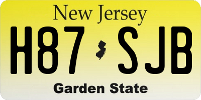 NJ license plate H87SJB