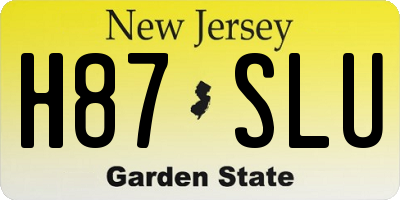 NJ license plate H87SLU