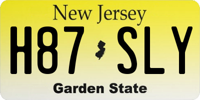 NJ license plate H87SLY