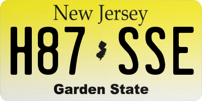 NJ license plate H87SSE