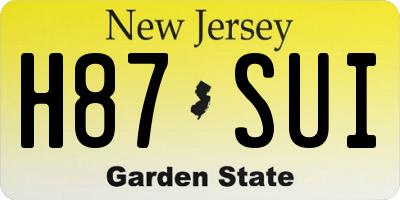 NJ license plate H87SUI