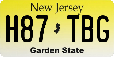 NJ license plate H87TBG