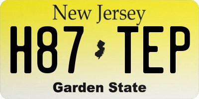 NJ license plate H87TEP