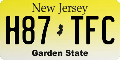 NJ license plate H87TFC