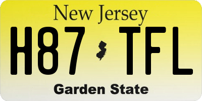 NJ license plate H87TFL