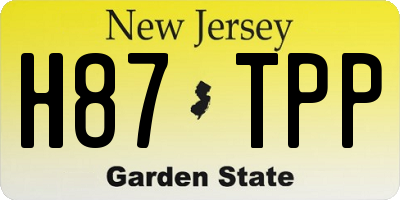 NJ license plate H87TPP
