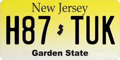 NJ license plate H87TUK