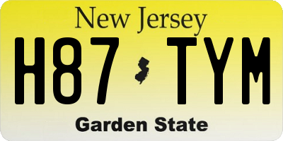 NJ license plate H87TYM