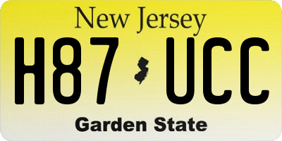 NJ license plate H87UCC