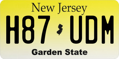 NJ license plate H87UDM