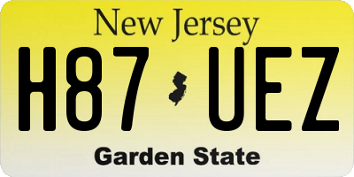 NJ license plate H87UEZ