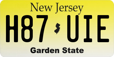 NJ license plate H87UIE