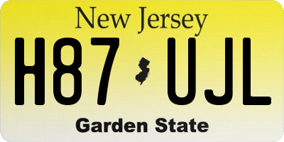 NJ license plate H87UJL