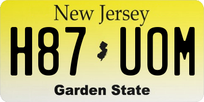 NJ license plate H87UOM