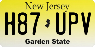 NJ license plate H87UPV