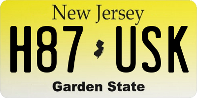 NJ license plate H87USK