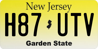 NJ license plate H87UTV