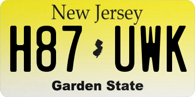 NJ license plate H87UWK