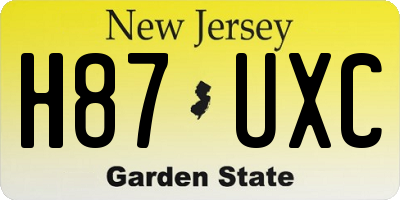 NJ license plate H87UXC