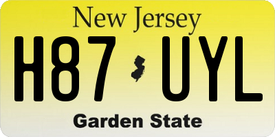 NJ license plate H87UYL