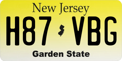 NJ license plate H87VBG