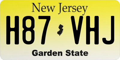 NJ license plate H87VHJ