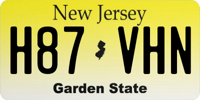 NJ license plate H87VHN