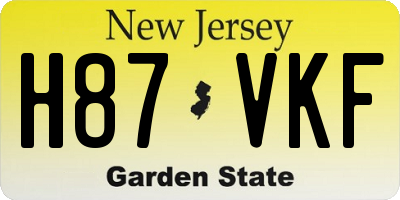 NJ license plate H87VKF