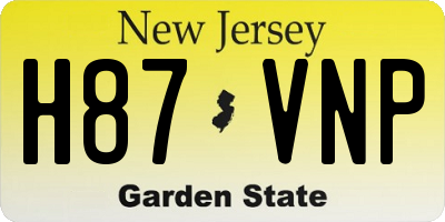NJ license plate H87VNP