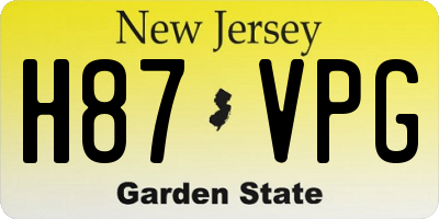 NJ license plate H87VPG