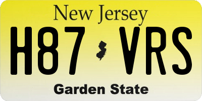 NJ license plate H87VRS
