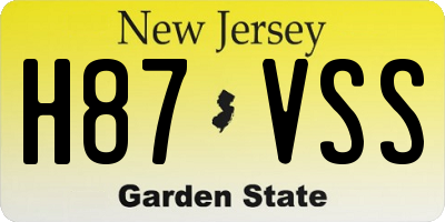NJ license plate H87VSS