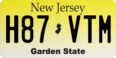 NJ license plate H87VTM
